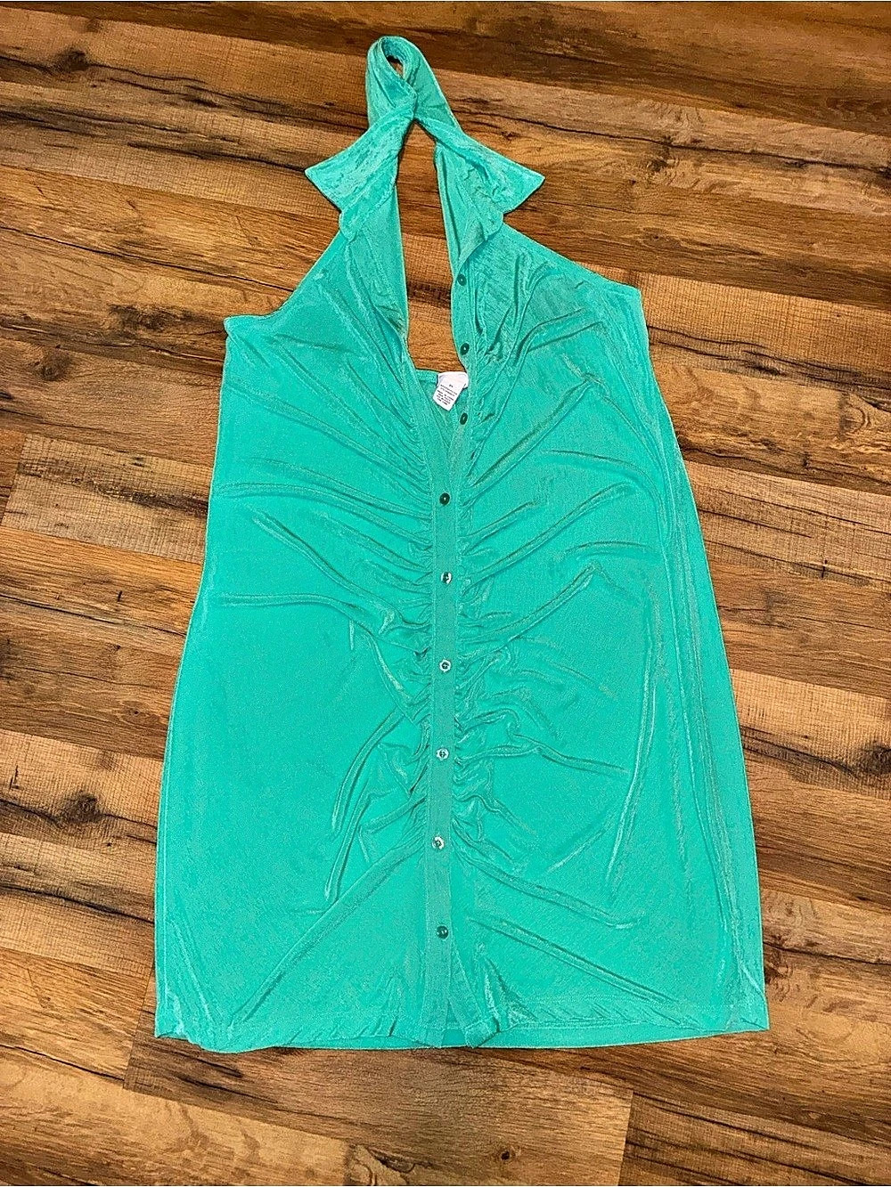 rue+ + Ruched Halter Bodysuit Green Size 3X